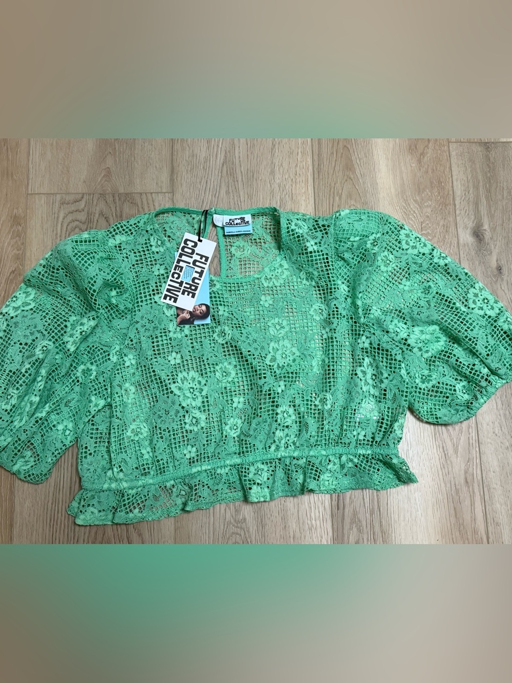 Limited Edition Future Collective Green Lace Top